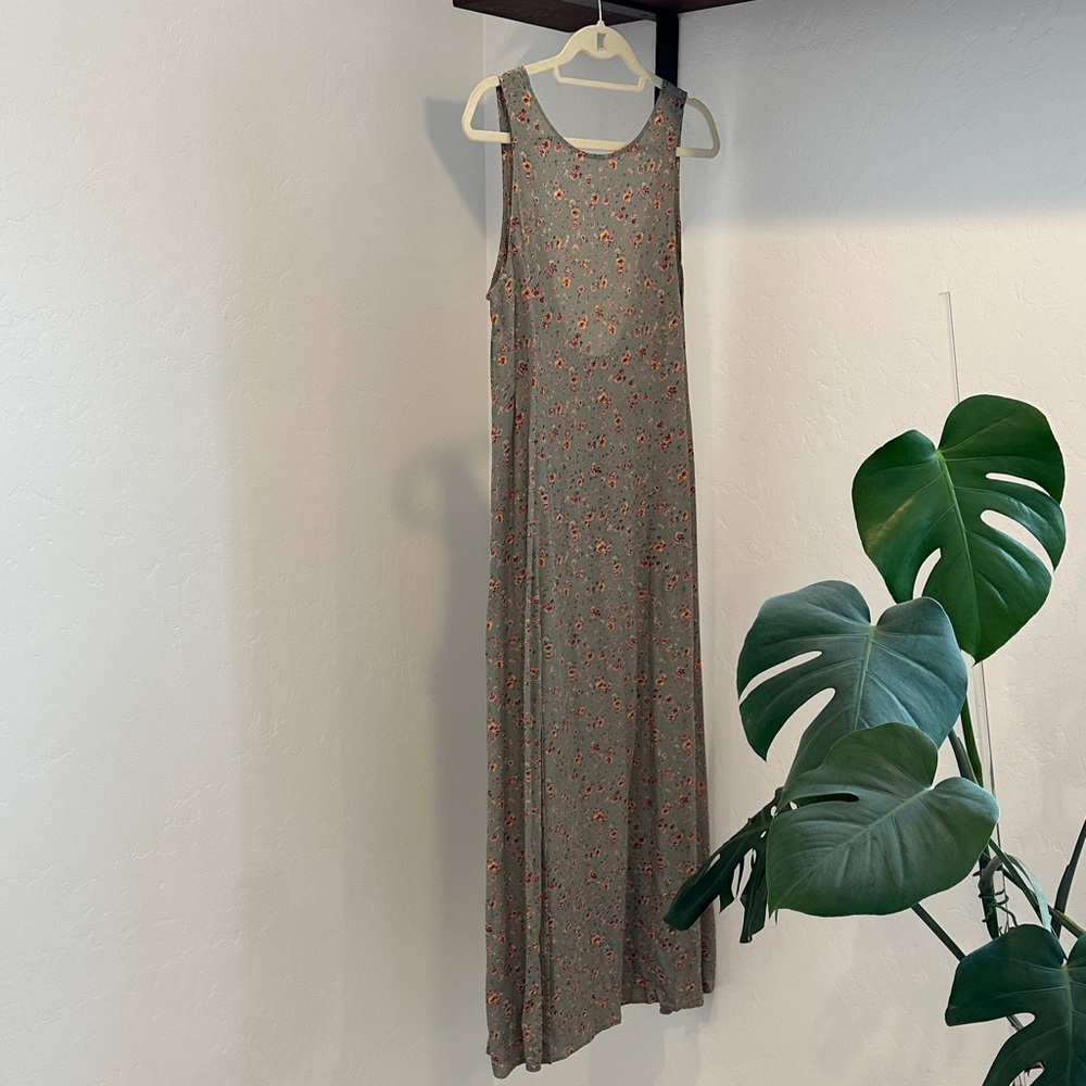 Sleeveless Olive Floral Christy Dawn Maxi Dress